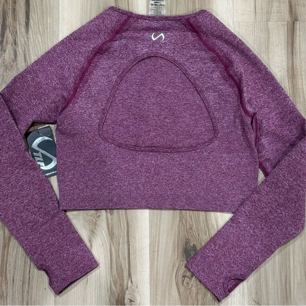 NEW TLF React Seamless Long Sleeve Athletic Shirt Berry Heather Women’s XL - Picture 3 of 5